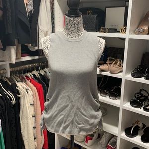 Gray sweater tank with side ties